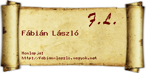 Fábián László névjegykártya