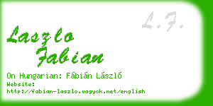 laszlo fabian business card
