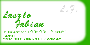 laszlo fabian business card